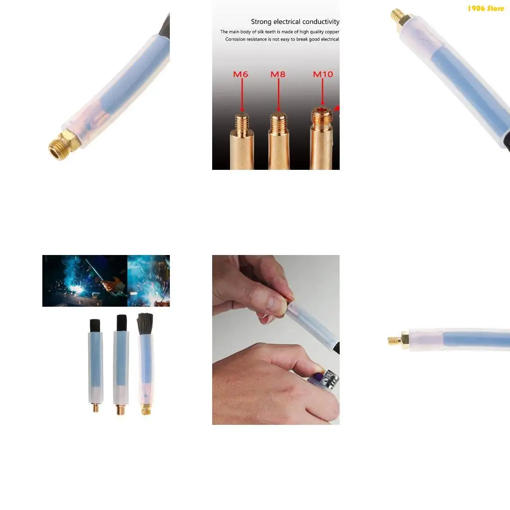 

U1JB Copper Head Weld Brushes 6/8/10mm for Weld Seam Bead Joint Cleaning Polishing