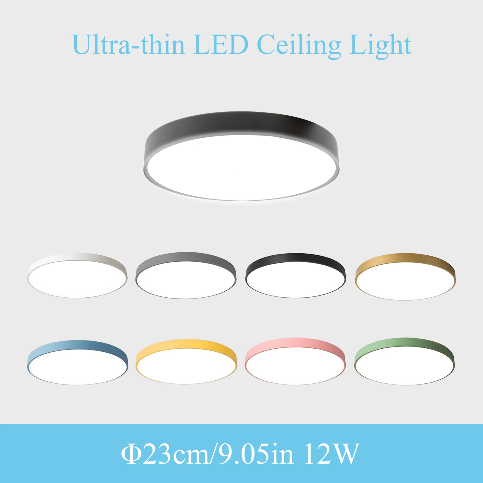 

LED Ceiling Light 12W Modern Round Macaron Ceiling Lamp Indoor Bedroom Living Room Lighting Fixture Surface Mount
