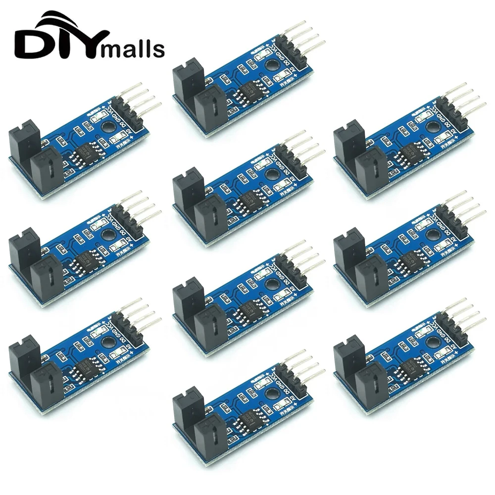 10PCS Speed Sensor Module Slot-type IR Optocoupler LM393 For Arduino Groove Coupler Sensor 3.3V-5V Connect Relay Buzzer Module