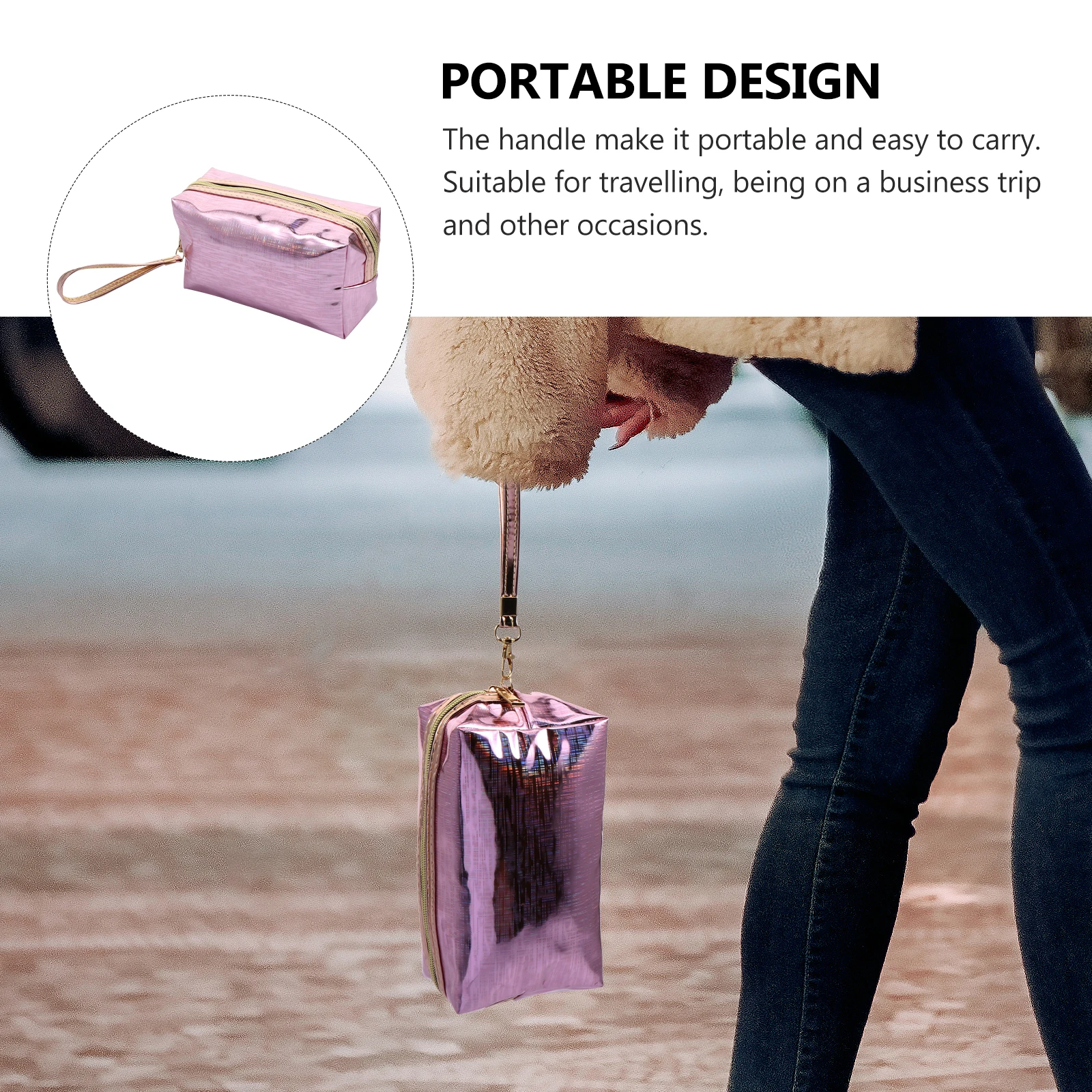 

Portable Bag Women TPU Waterproof High Quality Alloy Zipper Travel Storage Makeup Case Toiletry Brush Holder