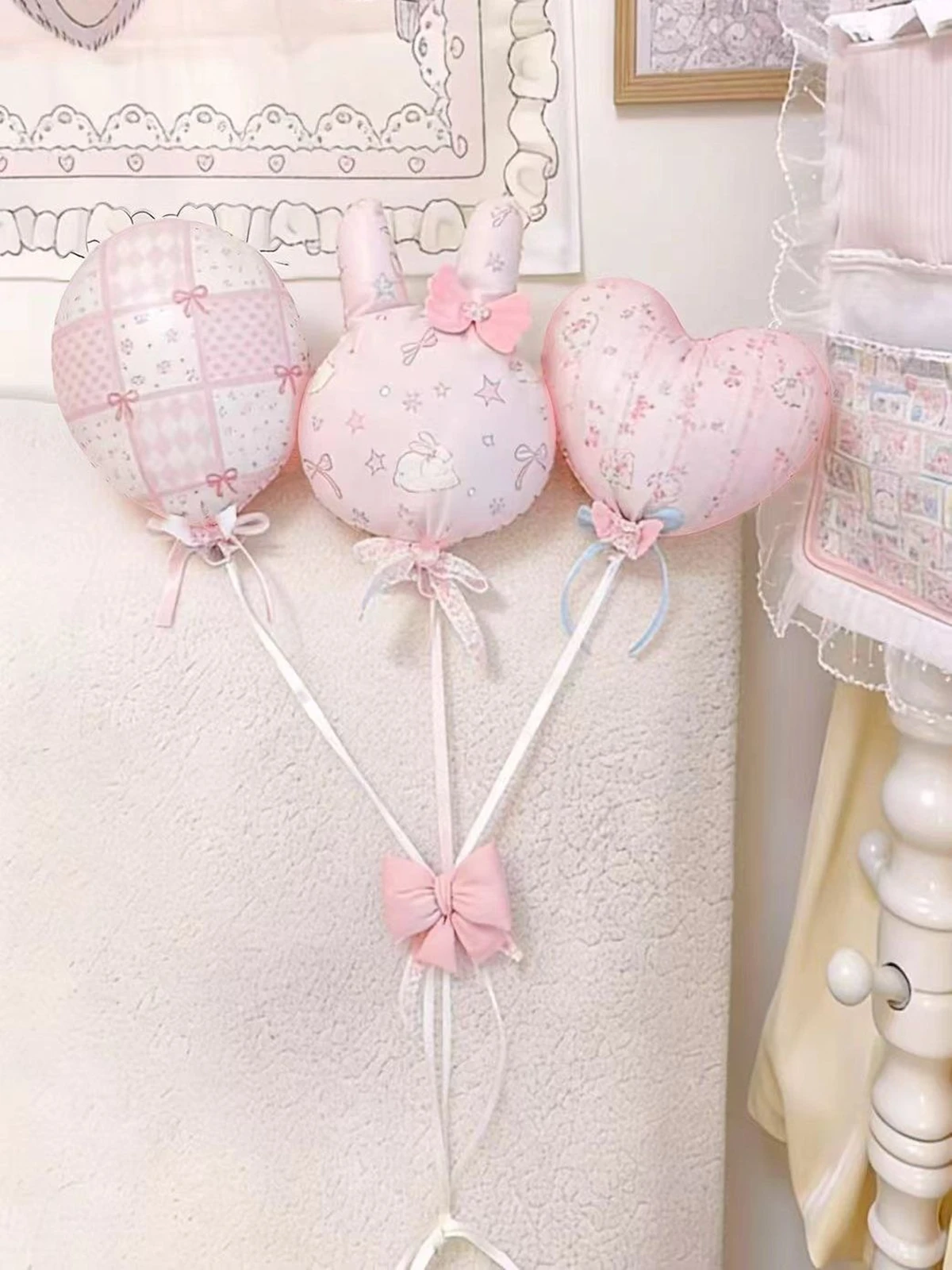 Balloon Wall Hanging Ornaments Cotton Kids Pillow Room Cotton Balloon Hanging Decorations Newborn Photography Props Accessories