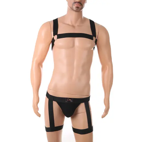 Men's Erotic Harness and Leg Belt Set CLEVER-MENMODE
