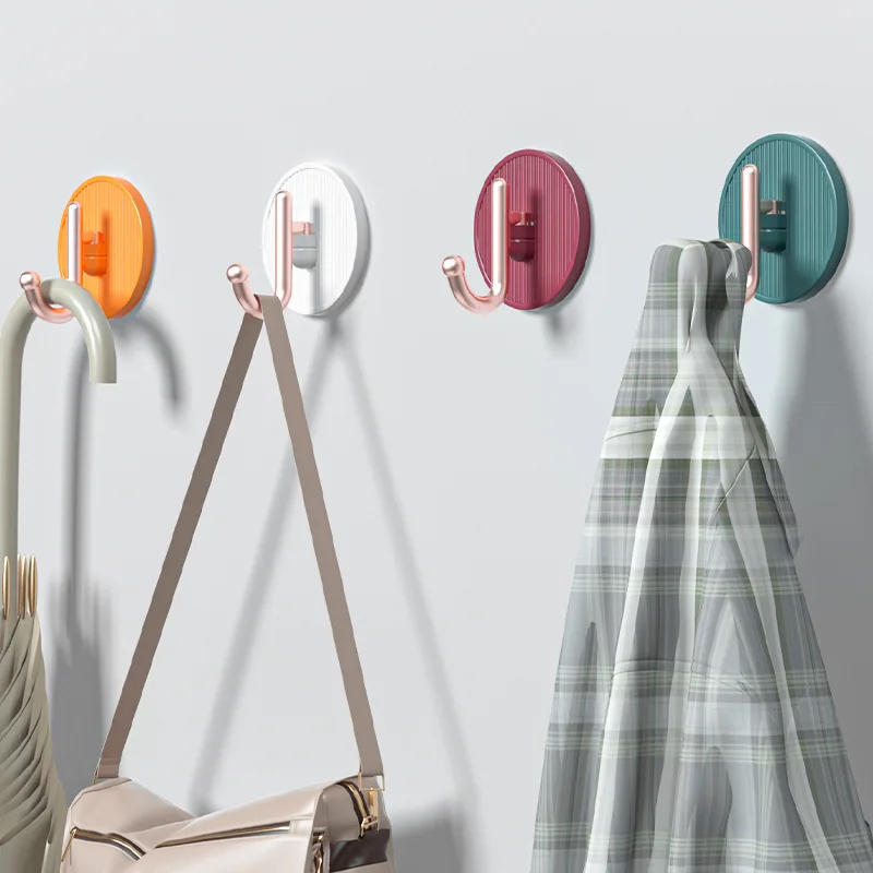 4pcs Luxury Hangers On Wall Hanging Hook Towel Holder Clothes Rack 360 Rotating Strong Adhesive No Trace Bathroom Accessories