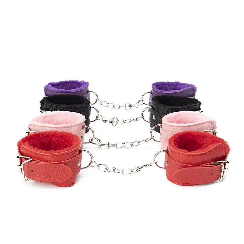 قابل للتعديل المثيرة بولي Leather أصفاد جلدية المعصم الكاحل الأصفاد عبودية القيود ألعاب الكبار BDSM الجنس لعب الملحقات الغريبة #5