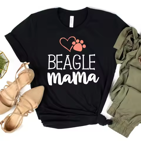 Beagle Mama T Shirt Fur Dog Mom Love Funny Beagles Kids