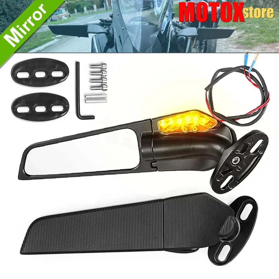 

Fit for Honda CBR 650r 500r Kawasaki ninja 400 650 ZX6R Yamaha R6 Mirrors With Turn Signals Rearview Mirrors Accessorie