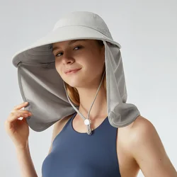 OhSunny Cappelli a secchiello da donna estivi Protezione anti-UV UPF50 + Protezione solare Viso Collo Sciarpa Copertura Traspirante Escursionismo Ciclismo