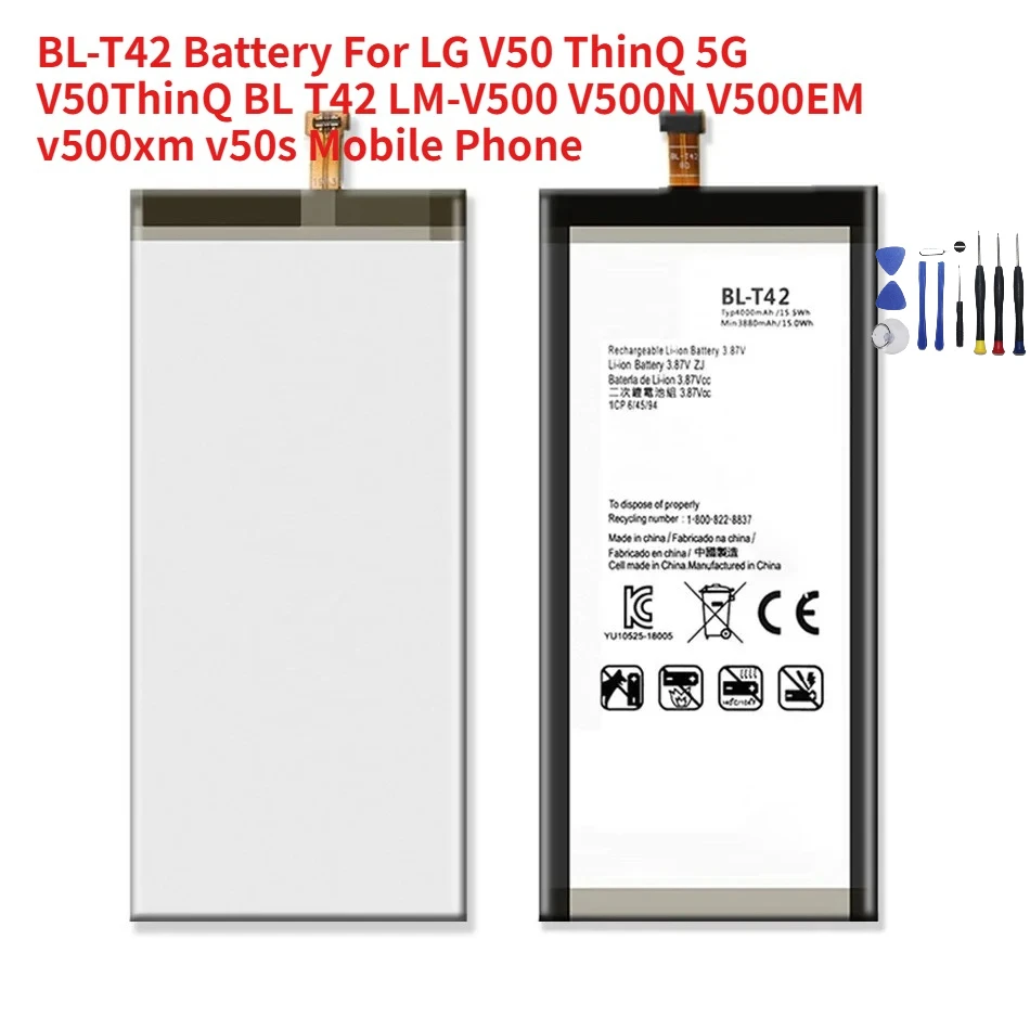 

Для LG V50 ThinQ 5G V50ThinQ BL T42 LM-V500 V500N V500EM v500xm v50s Батарея мобильного телефона BL-T42 Бесплатный инструмент