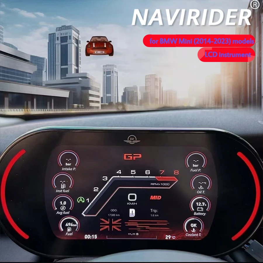 For Bmw Mini F45 F50 F55 F60 2014 - 2023 LCD Instrument Speedometer Upgrade Intelligent Large Screen Instrument Panel