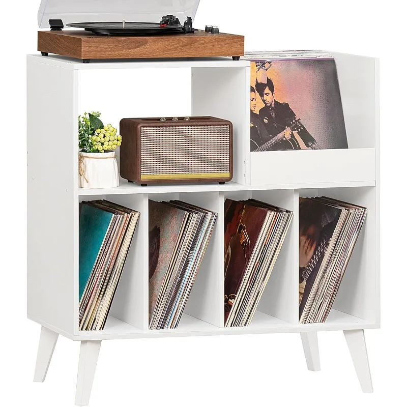 Large Record Player Stand, Turntable Stand with Storage, Vinyl Record Holder with Display Area, Record Player Table Holds Up