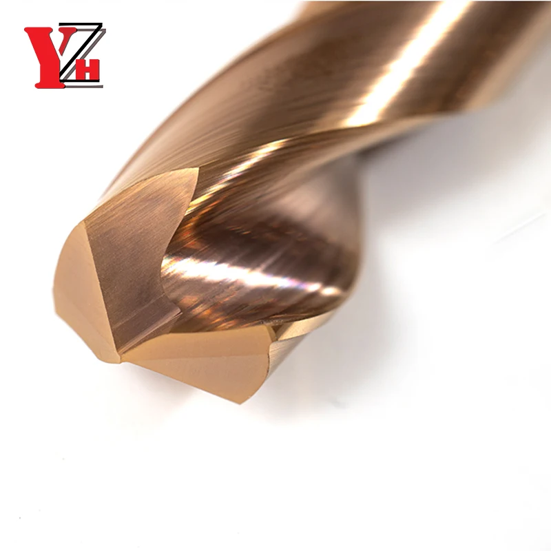 YZH Carbide Twist Drill Total Length 100mm Solid Tungsten Bits HRC55 CNC Straight Handle Drilling Hole For Metal Iron Steel