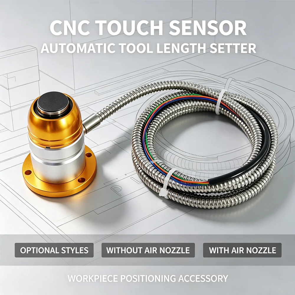 Mach3 CNC Machine Automatic Tool Setting Gauge Touch Sensor For Engraving Milling Optional Air Nozzle Work Calibration Accessory