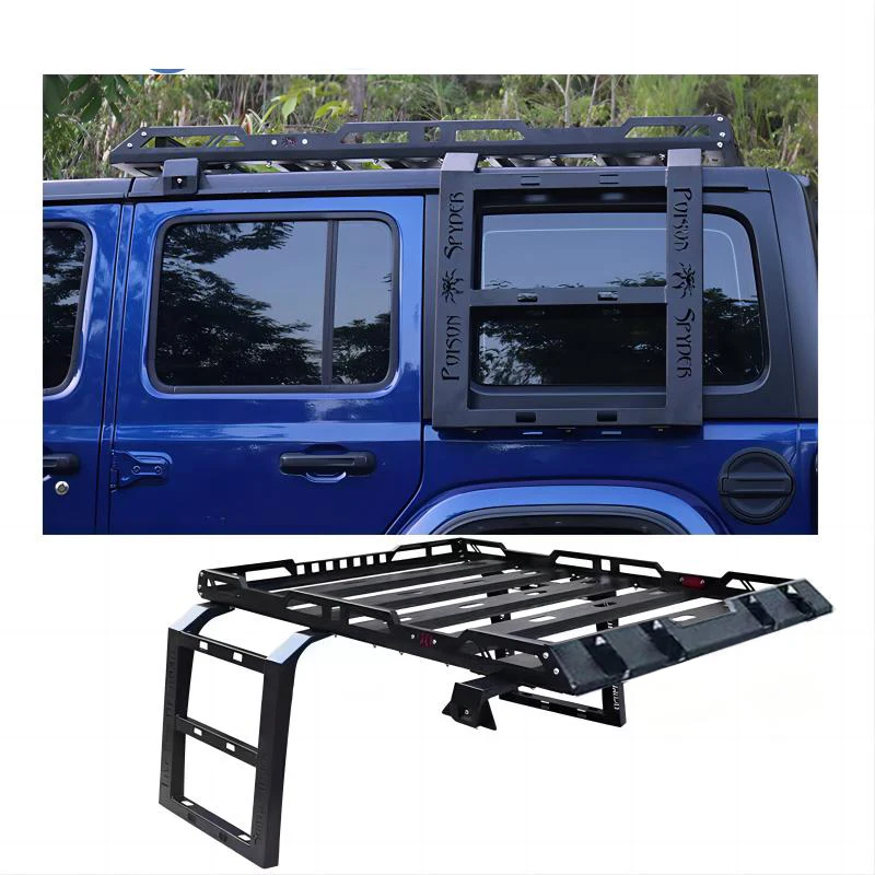 

4*4 Offroad Car Auto Parts Steel Black Roof Rack with 2 Sided Ladders