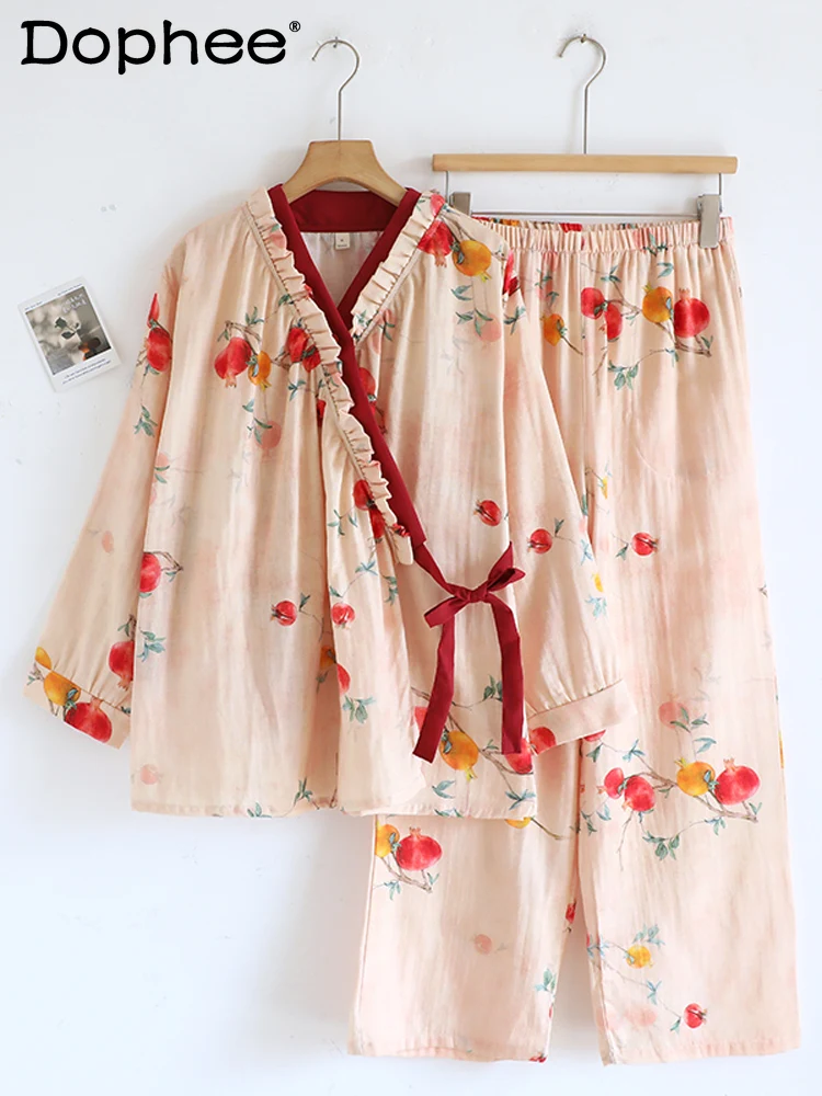 printemps-et-automne-nouveau-style-national-pur-coton-doux-fille-homewear-decontracte-ample-mignon-col-en-v-a-manches-longues-pyjama-ensemble