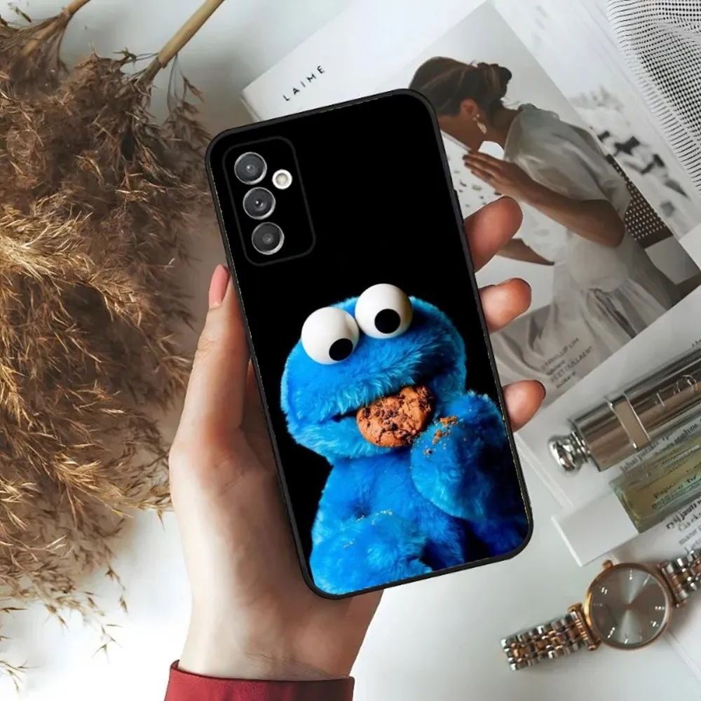 Funny Cookie M-Monster Phone Case For Samsung S24,23,22,30,21,10,9,Ultra,Plus,Lite,FE,5G Black Soft Case