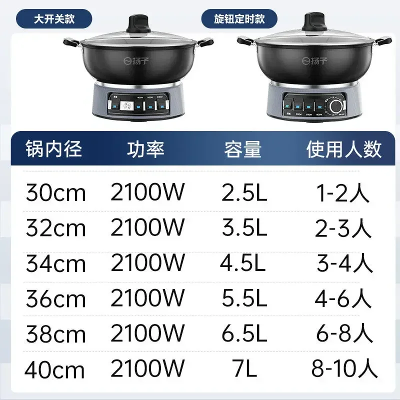 وعاء كهربائي من الحديد الزهر سميك متعدد الوظائف وعاء ساخن كهربائي منزلي تبخير وقلي جهاز بخار كهربائي الكل في واحد
