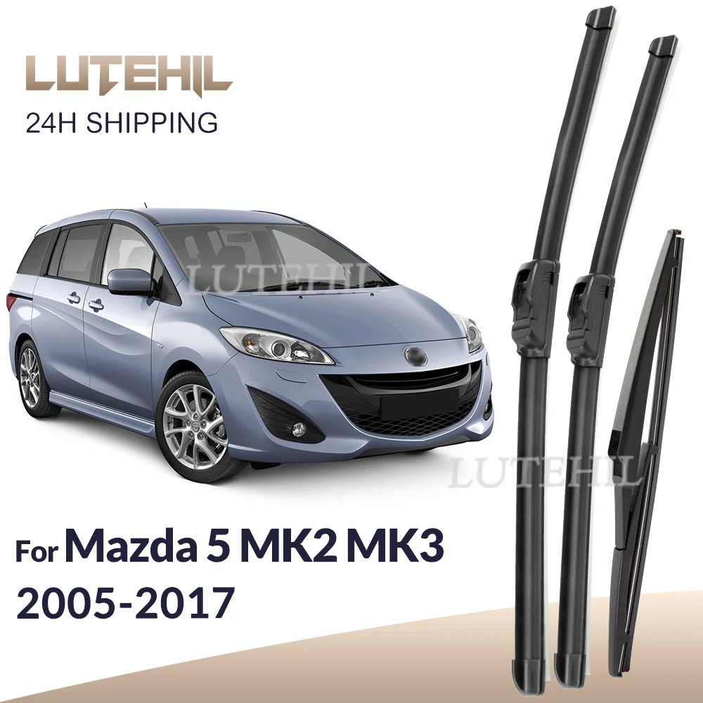 

For Mazda 5 MK2 MK3 2005-2017 2006 2007 2008 Wiper Front & Rear Wiper Blades Windshield Windscreen Window Brushes 26"+16"+12"