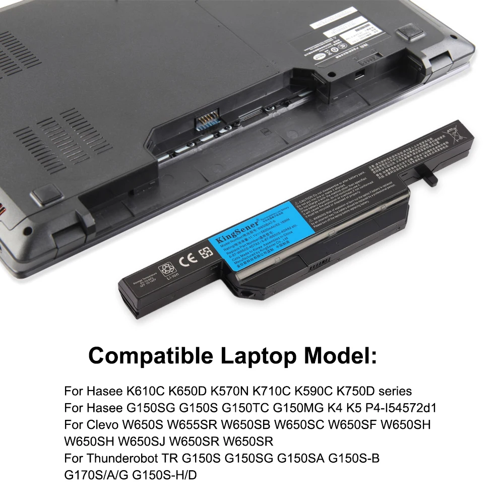 KingSener 5600mAh W650BAT-6 Laptop Battery for Hasee K610C K650D K750D K570N K710C K590C K750D G150SG G150S G150TC G150MG W650S