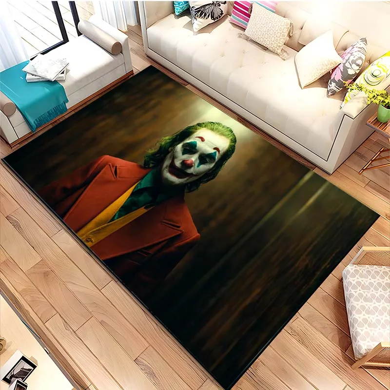 Alfombra de suelo con estampado de Horror Joker para sala de estar, dormitorio, cabecera, alféizar de ventana, baño, decoración del hogar, 15 tamaños