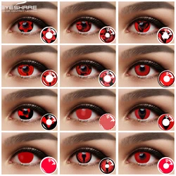 Eyeshare 1 Pair Halloween Cosplay Color Contact Lenses Red Corled Lenses Beautiful Pupil Lenses Crazy Contacted Lens Eye Make Up