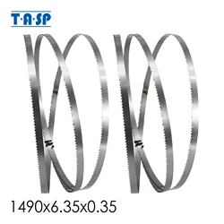 TASP - Hoja de sierra de cinta para madera 1490mm, 2 piezas, 1490 x 6,35 x 10 mm, para Scheppach Basato 1