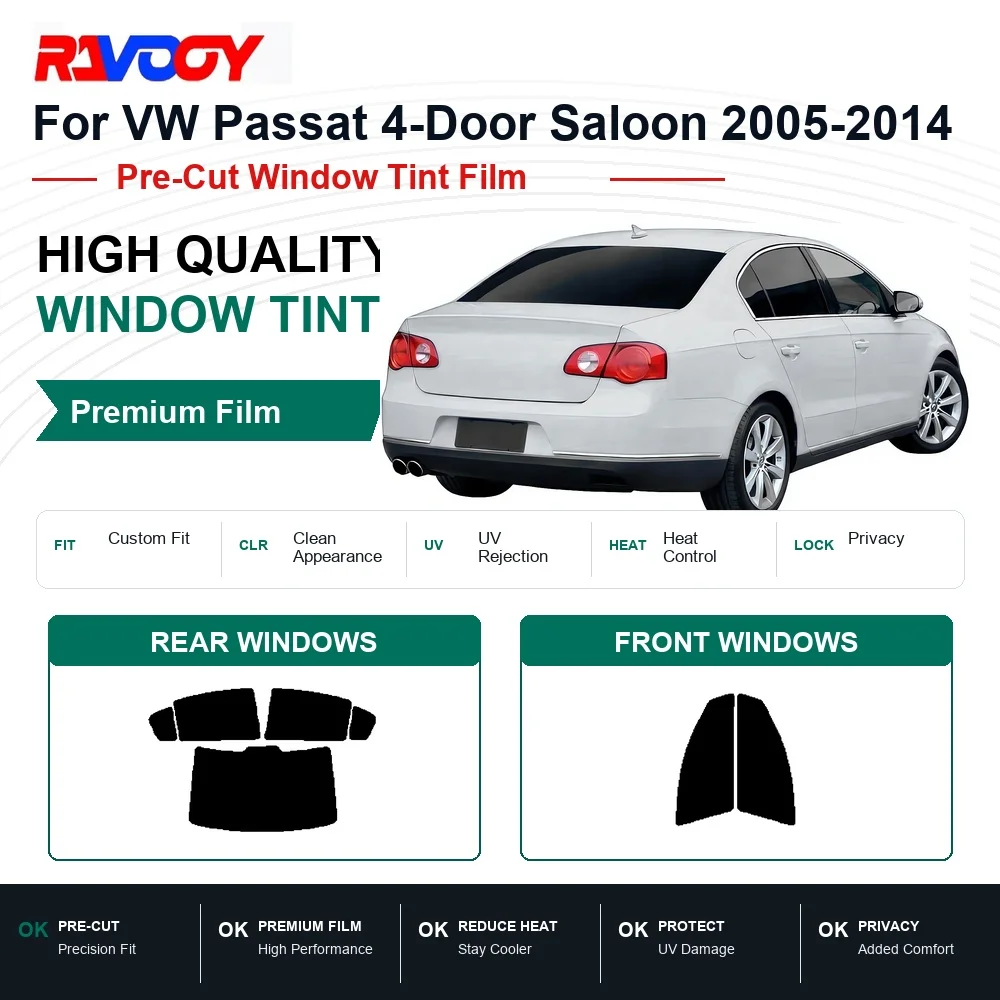 premium-pre-cut-window-tint-for-vw-passat-4-door-saloon-2005-2014-front-rear-windows-uv-heat-rejection-privacy-film