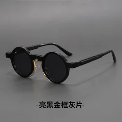 new Personalized niche retro metal round sunglasses women men 2024 High quality trending product steampunk popular outdoor shade