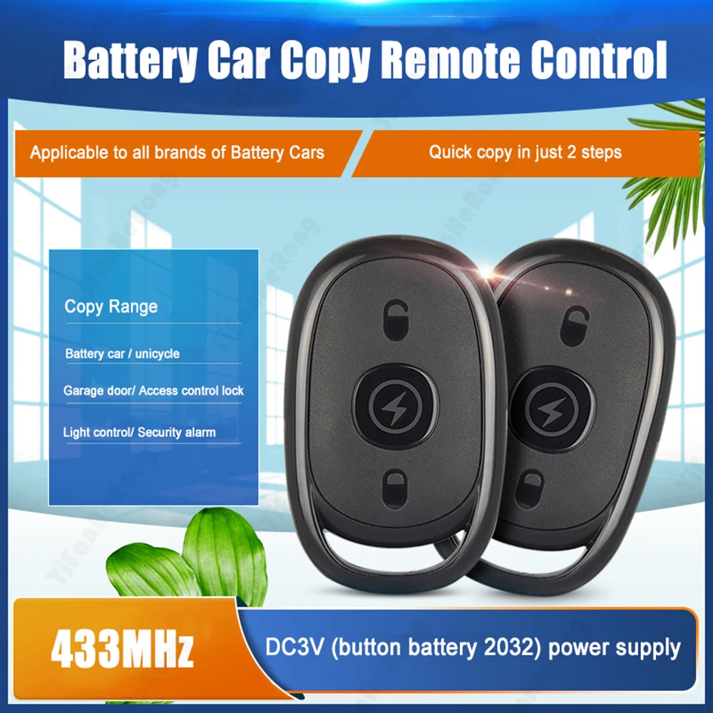 Garage Door Remote Control Duplicator 433MHz 433.92MHz Code for Grabber Clone Gate Key Fob Command Hand Transmitter