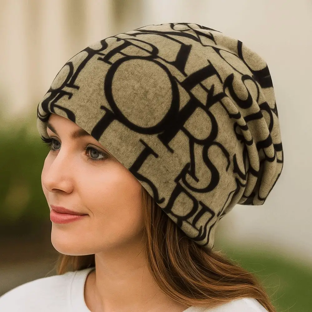 Contrasting Colors Pullover Hat Plaid Print Multifunctional Turban Hats Scarf Pullover Hat Casual Hedging Cap Autumn and Winter