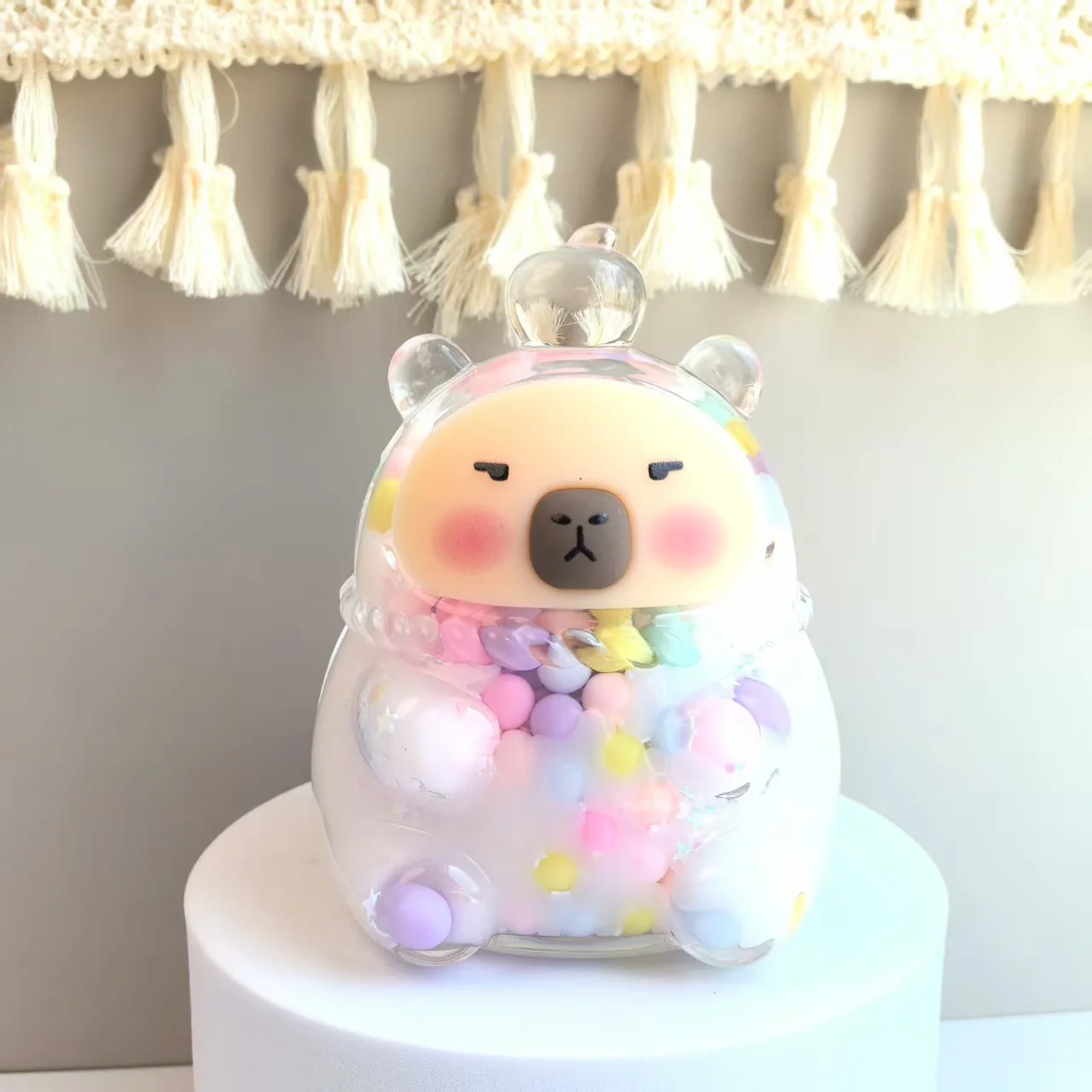 Nuevo Capibara en arena movediza al óleo, lindo mascota, dibujos animados, juego de marea, adornos de mesa, decoración de muñecas boutique