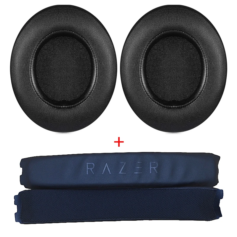 Pengganti bantalan telinga penutup telinga earmuff bando untuk Razer Kraken Pro V2 bantalan telinga 7.1 Chroma V2 penutup bantal game USB