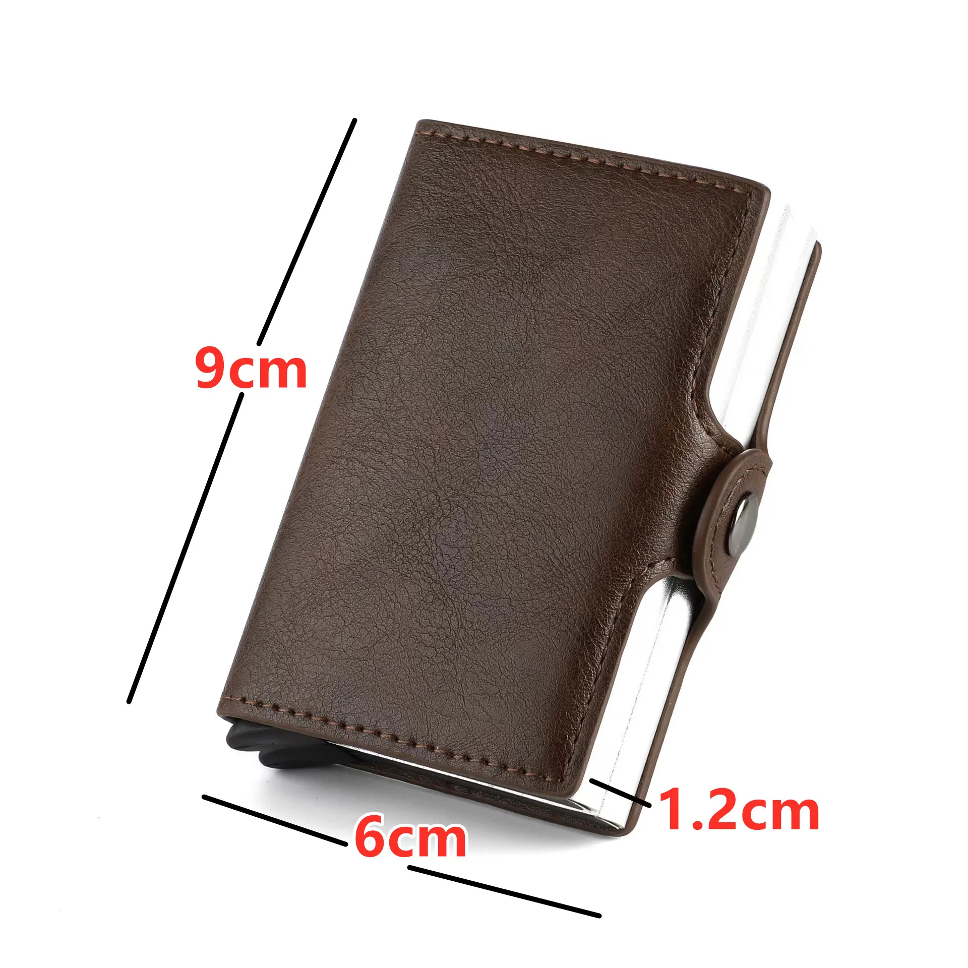 Buckle Men women smart wallet Credit Bank card holder fashion purse Aluminum alloy Business Casual Mini wallet Brand PU Purse