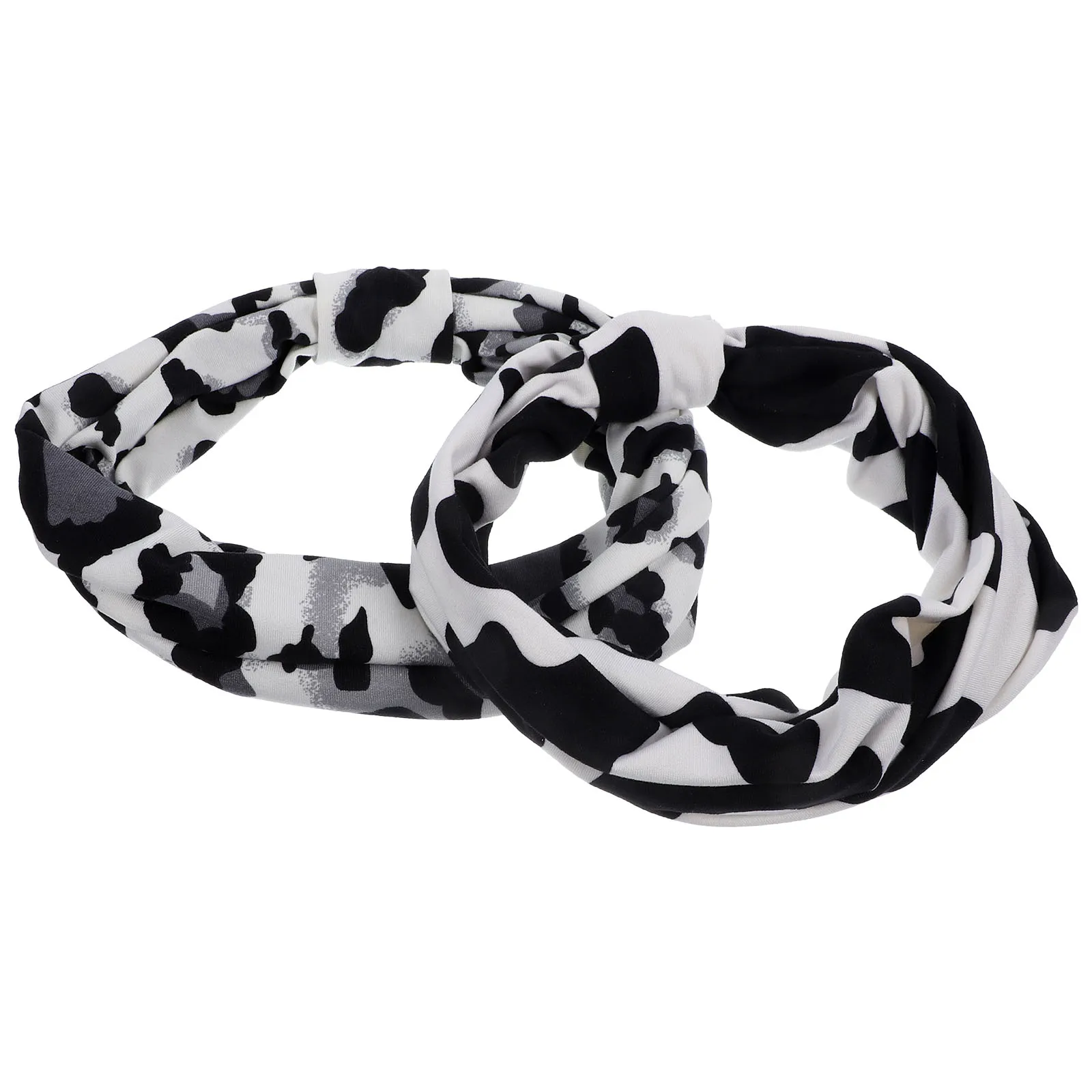 

2pcs Wide Sport Headbands Sweatband Yoga Turban for Women Leopard Cow Print Fitness Hair Wrap Bandana Breathable Comfortable