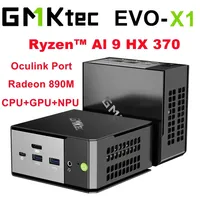 GMKtec EVO-X1 AI Mini PC Ryzen™ Al 9 HX 370 Radeon 890M Oculink Port CPU+CPU+NPU TDP 65W Windows 11PRO DDR5 5600Mhz WIIF 6