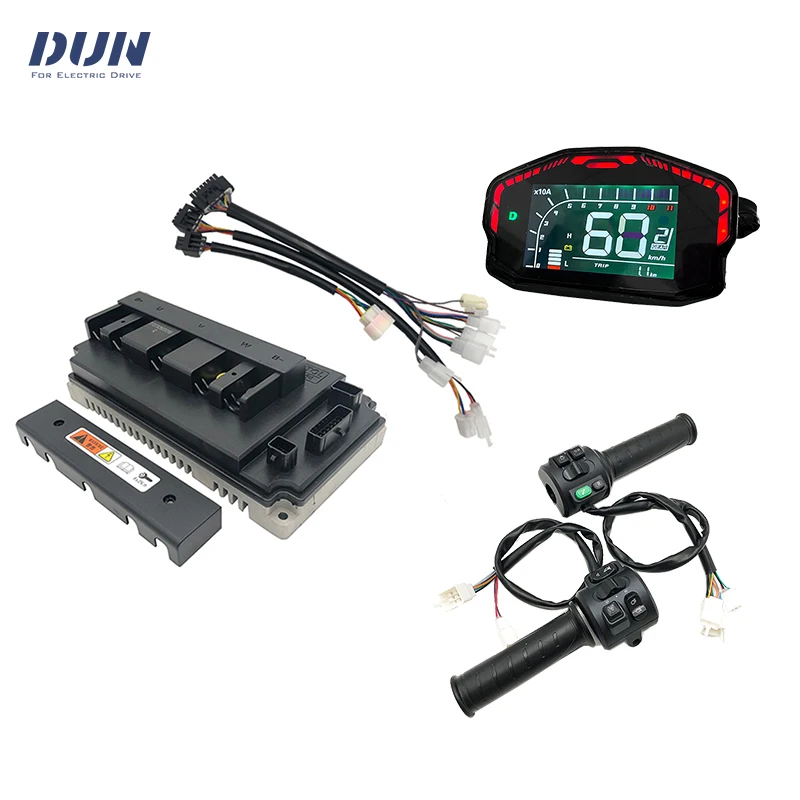 

VOTOL EM150 180A Phase 490A Sine Wave BLDC Controller with DKD Display and T08 Throttle for 3-4kw Motor Power