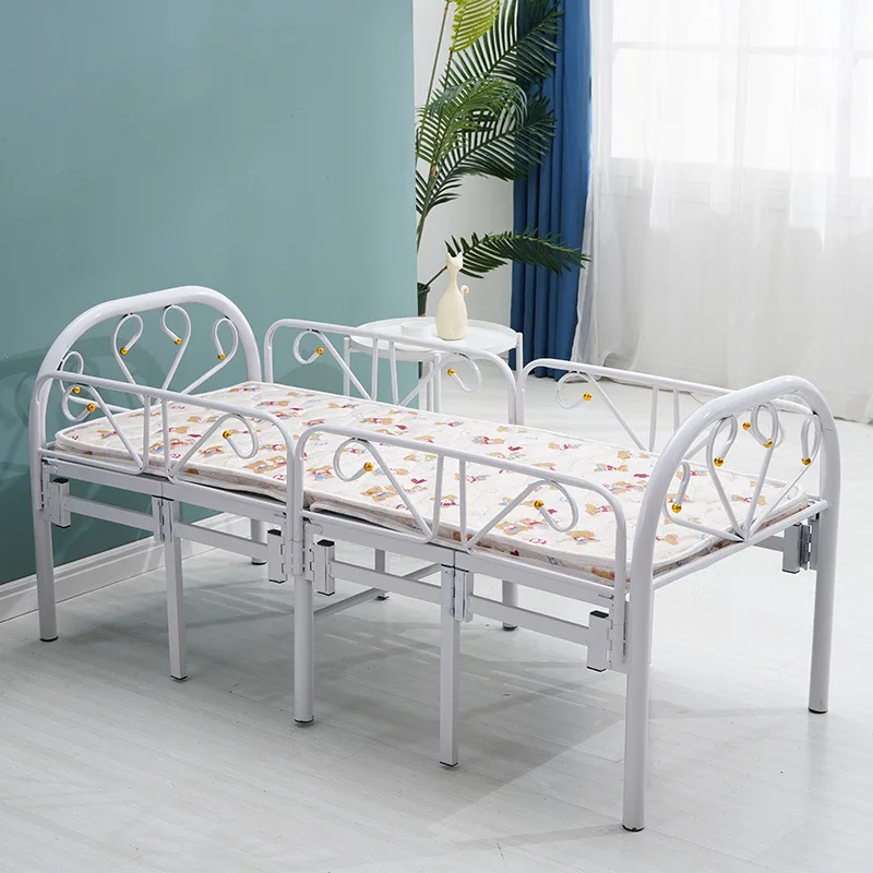 Picture 6: Metal Bed Frame Children's Foldable Kid's Bed with Fence 1.5 M Single Size Wood Slats for Bedroom