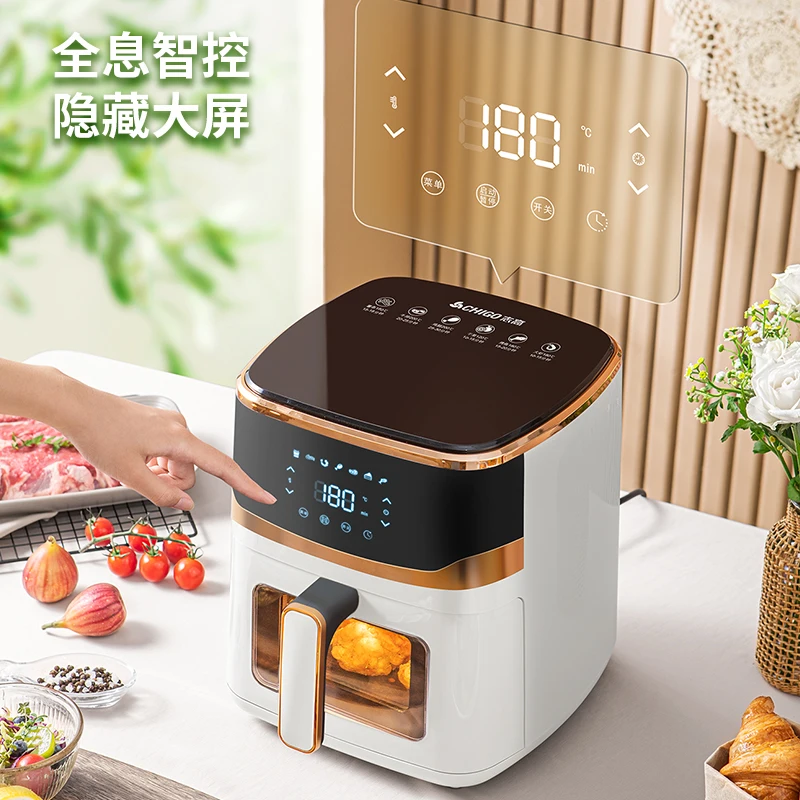 Friggitrice ad aria Chigo, forno elettrico domestico visivo di grande capacità friggitrice ad aria intelligente automatica fritadeira elettrica
