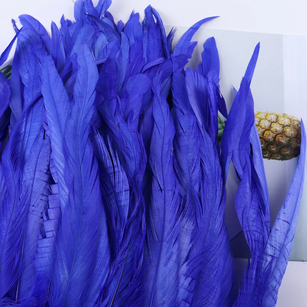 زخرفة ريشة الديك الطبيعية ، فستان الحفلات ، المهرجانات ، اكسسوارات الملابس الإبداعية ، هامش ريش الديك ، ارتفاع 25-30 سنتيمتر ، 1 م