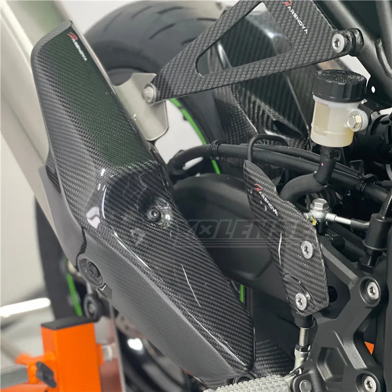 Carbon Fiber For Kawasaki ZX-4R ZX-4RR Ninja ZX4R ZX4RR  2024 2025 Motorcycle Exhaust Heat Shield Cover Protective Anti Scalding