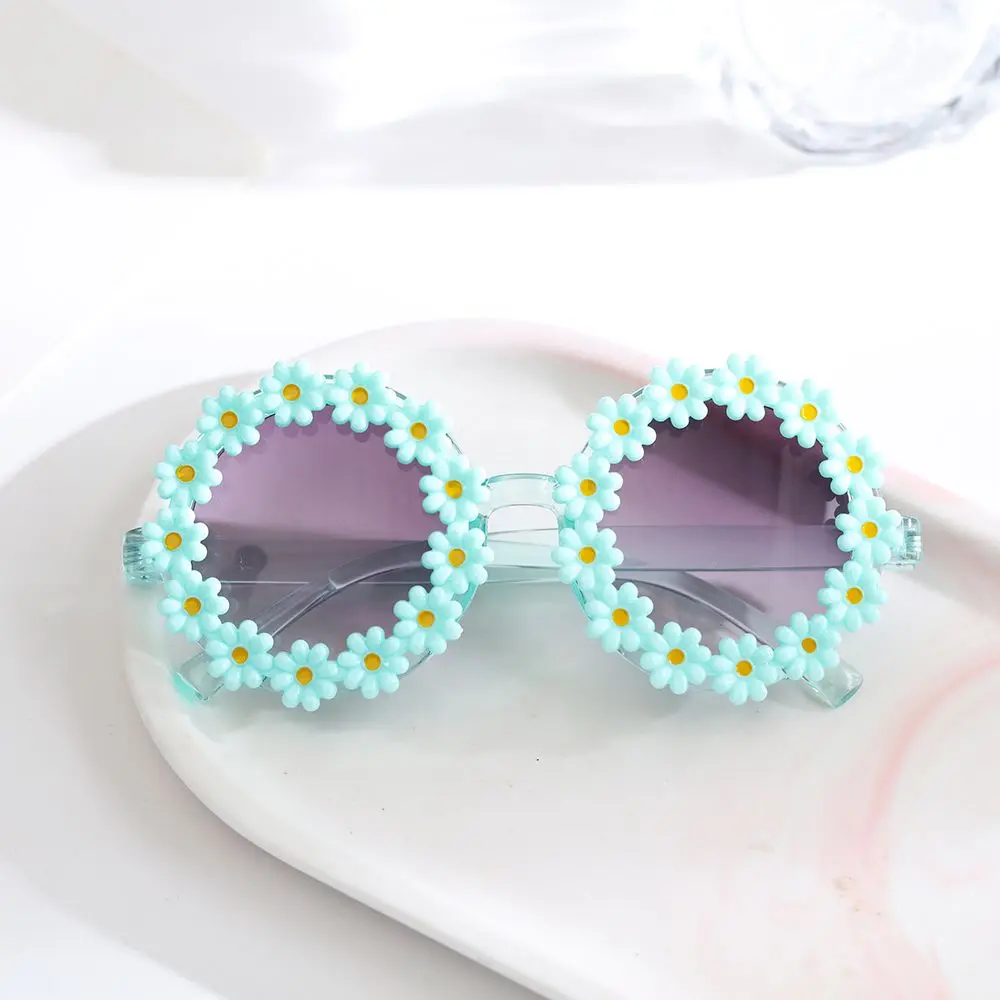 Retro Flower Round Children Eyewear Kids Sunglasses Daisy Sunglasses Sunglasses for Girls Boys