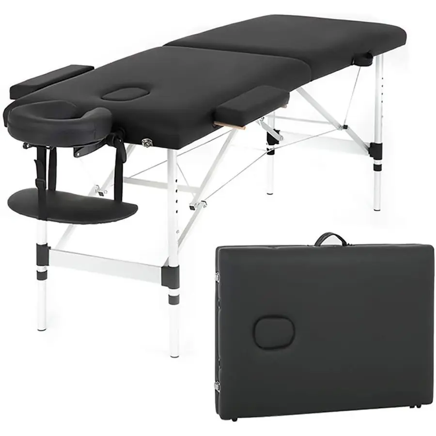 

Aluminium Massage Table Portable Massage Bed 24 inch Wide Lash Bed Height Adjustable Spa Bed with NonWoven Bag for Spa Footmass