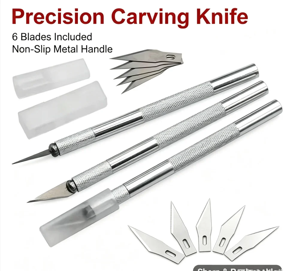 DIY Aluminum Alloy Hand Carving Knife Model Making Art Knife Woodcarving Hand Account Cutting Paper Cutting Tool Accessories