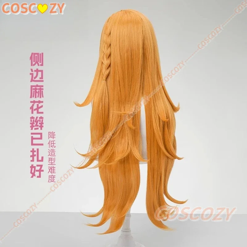 شعر مستعار كوسبلاي جينشين إمباكت اسكوفير التأثيري للنساء والفتيات شعر برتقالي طويل Ousia Fontaine لذيذ ومتميز لحفلات الهالوين