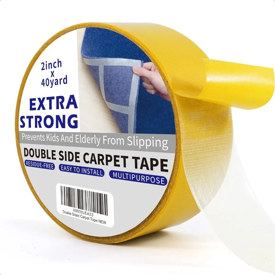 

HeavyDuty Double Side Carpet Tape Carpet Tape for Rug Wood Floor ResidueFree Rug Tape Multipurpose Gripper Non Slip Tape 2inch