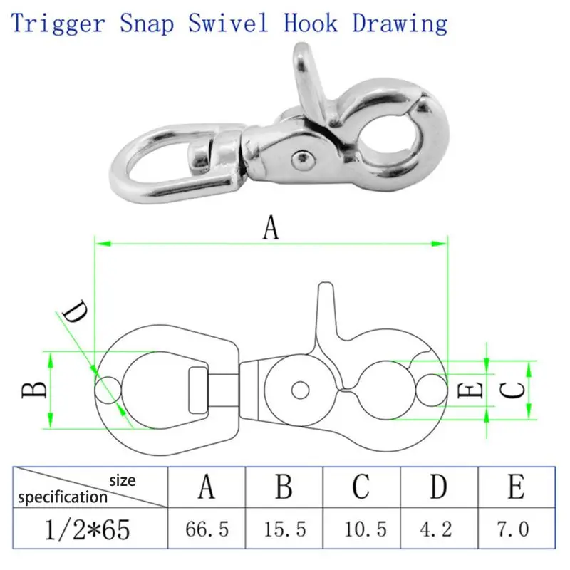 Swivel Lobster Clasps Clips Stainless Steel Swivel Eye Snap Hooks Diving Clips Spring Hook Weave Paracord Lanyard Buckle