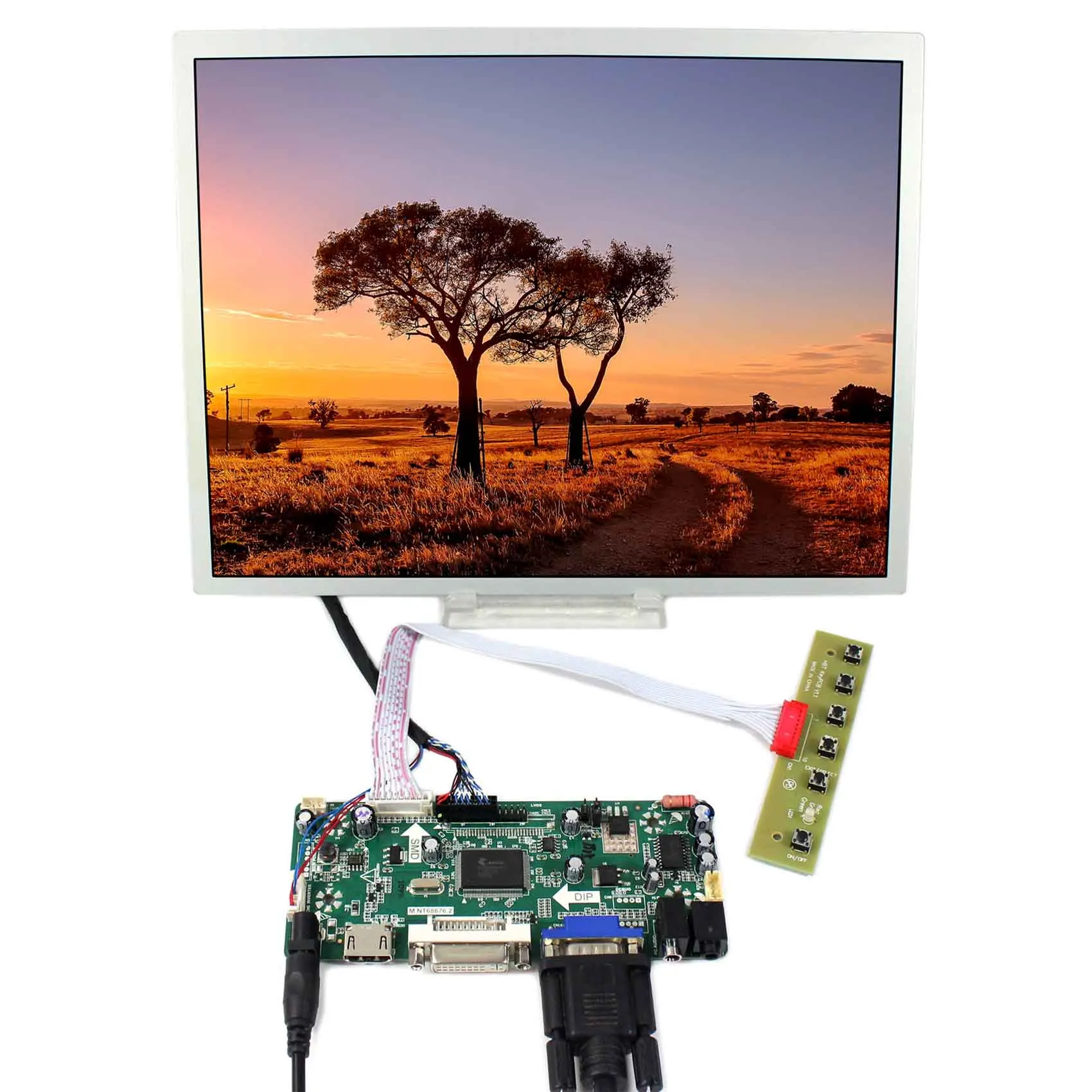 

HD MI VGA DVI Audio lcd controller board NT68676 with 12.1inch LQ121S1LG75 800x600 industrial lcd panel