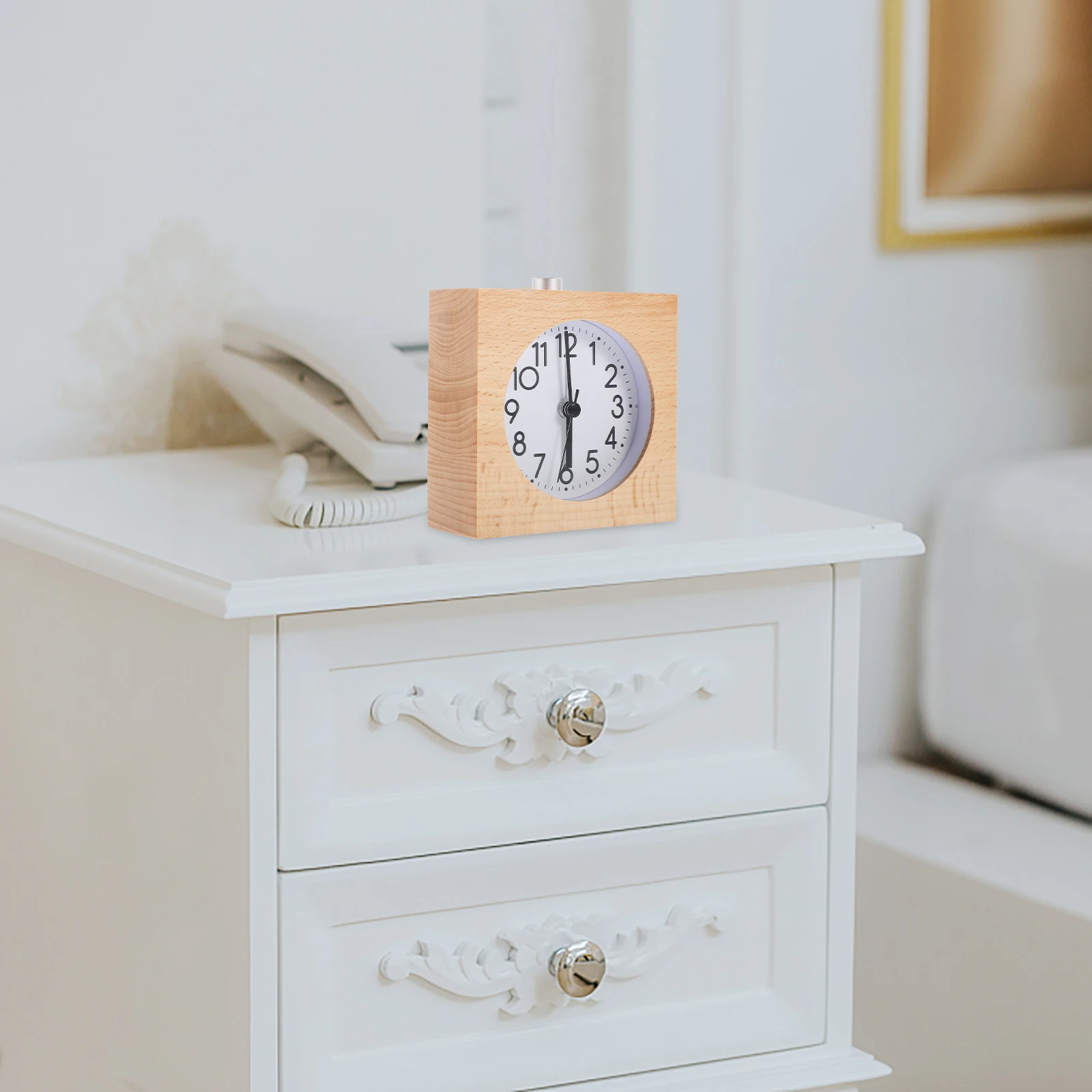 

Wooden Alarm Clock High Quality Craftsmanship Decorative Clock for Bedroom Living Room Office Desktop Time Display