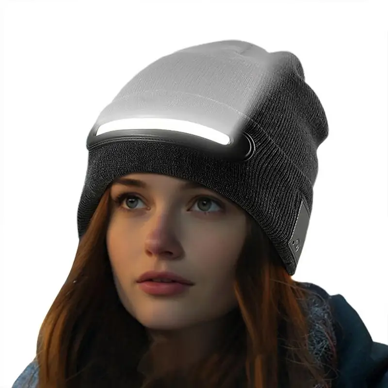 

Outdoor Warm Hat With LED Light Winter Beanies Hat Winter Hat USB Rechargeable Super Bright Warm Knitted Hat Man Woman