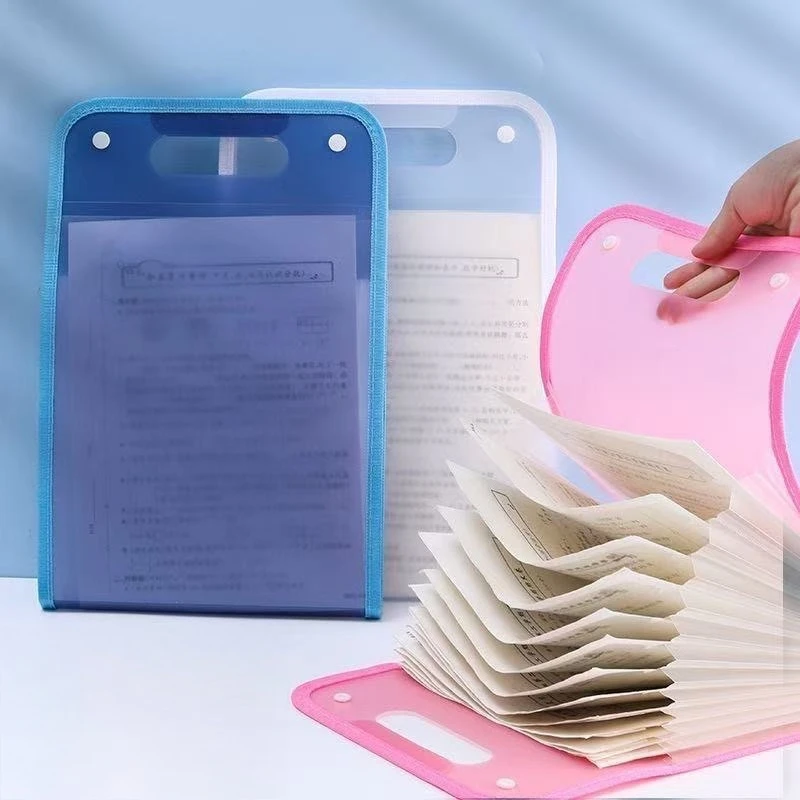 

13 Lays A4 Folder Organ File Bag Portable Organ Bag Large Capacity Multi-Layers Folders Korean Simple Office Stationery