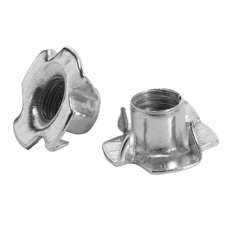 50Pcs M8 Metal Captive T Nuts Pronged Tee Blind Nuts Metric